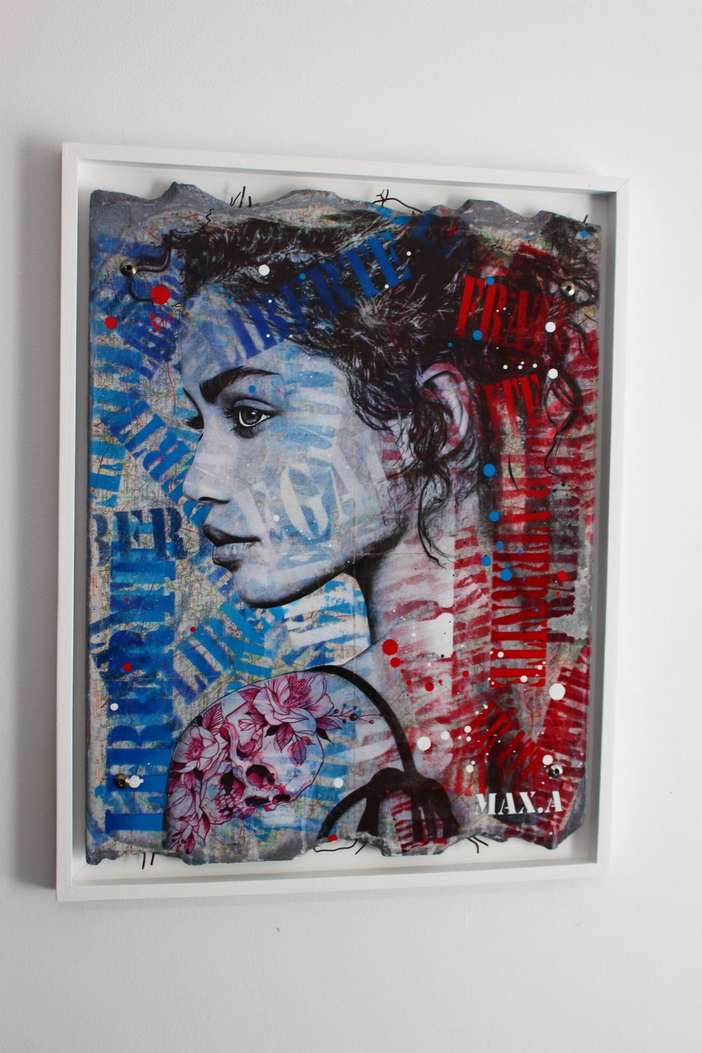 Œuvre Marianne Fragment #2 par Maxime Andriot — transfert, pochoirs, peinture et culture populaire