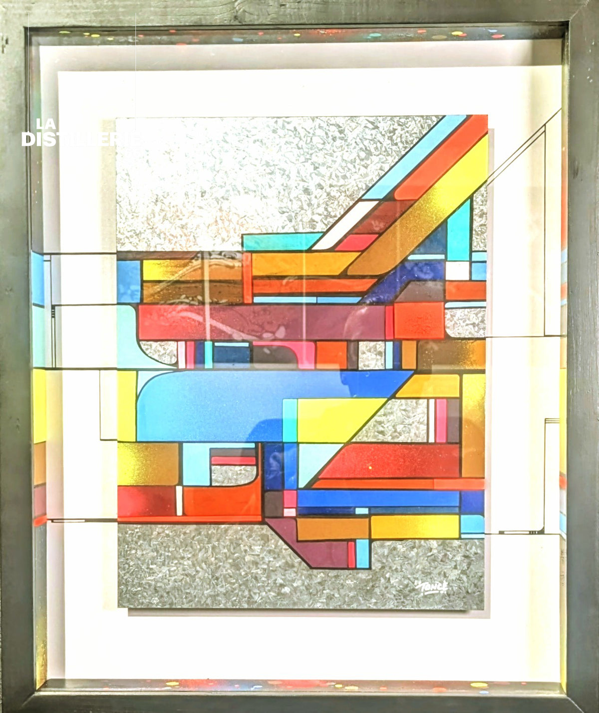 Accord — œuvre originale de Toncé en technique mixte sur plaque d’acier, art abstrait urbain