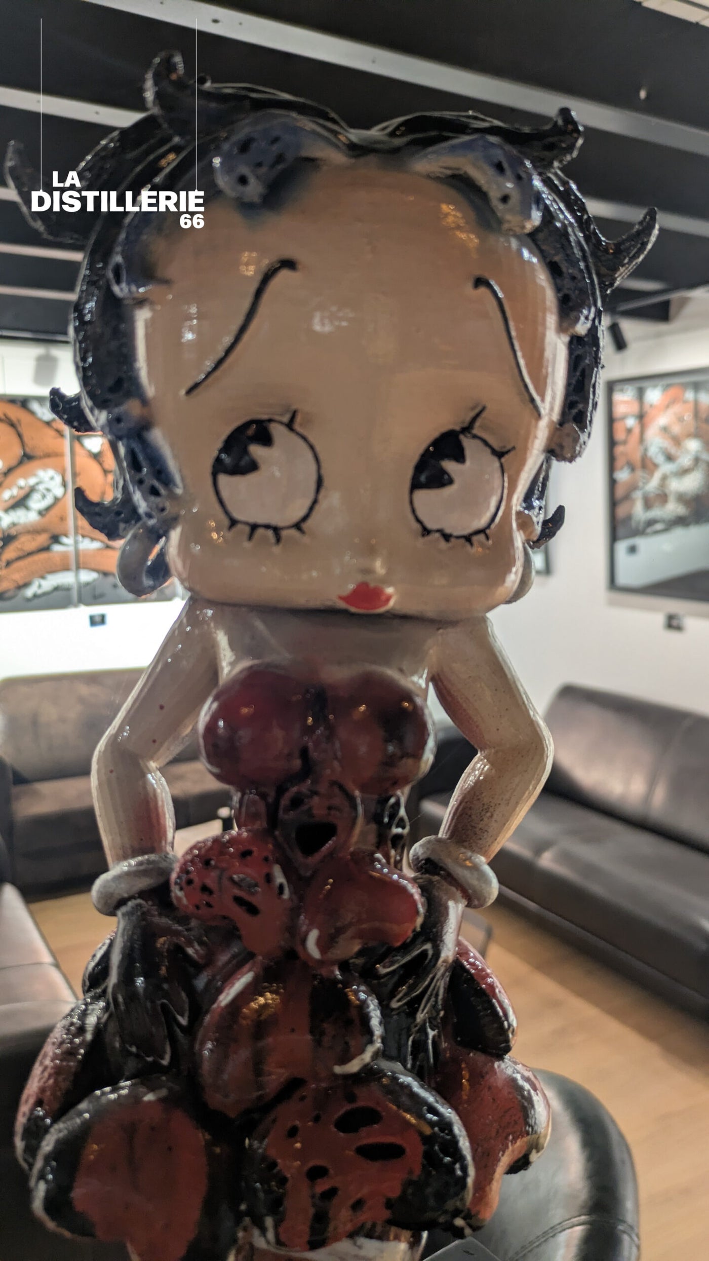Betty Boop Balloon Heart de Julien Mikhel — sculpture contemporaine en impression 3D inspirée de Betty Boop