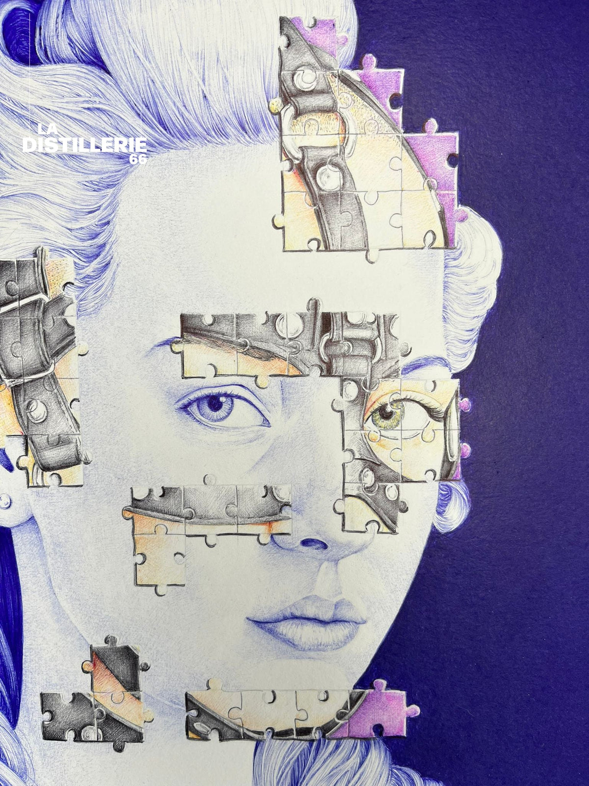 L'affirmée — œuvre de BEUS, artiste au stylo Bic — vue 2