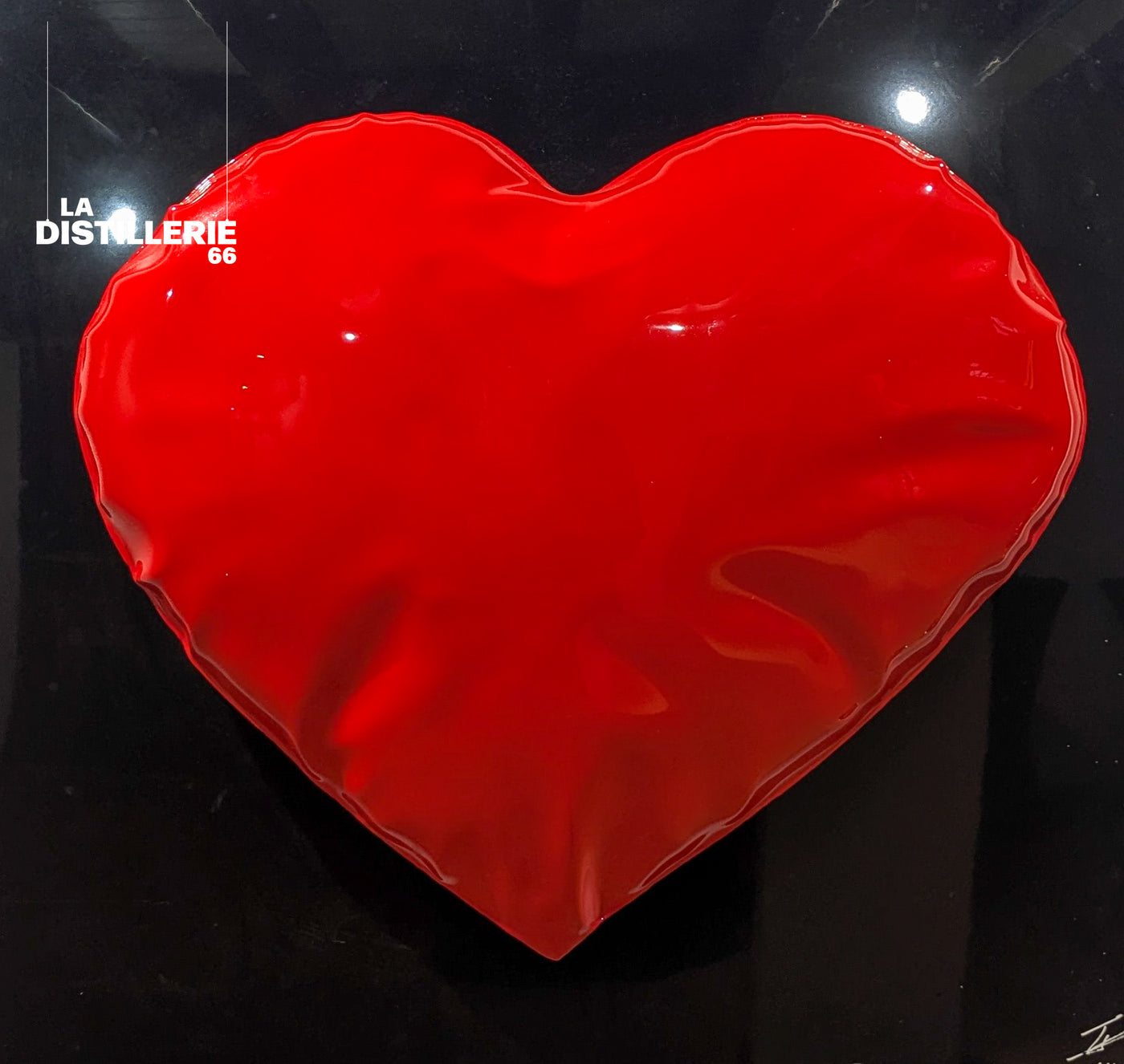 Cœur — œuvre originale de l’artiste Henri Iglesis en acier soufflé laqué, sculpture contemporaine