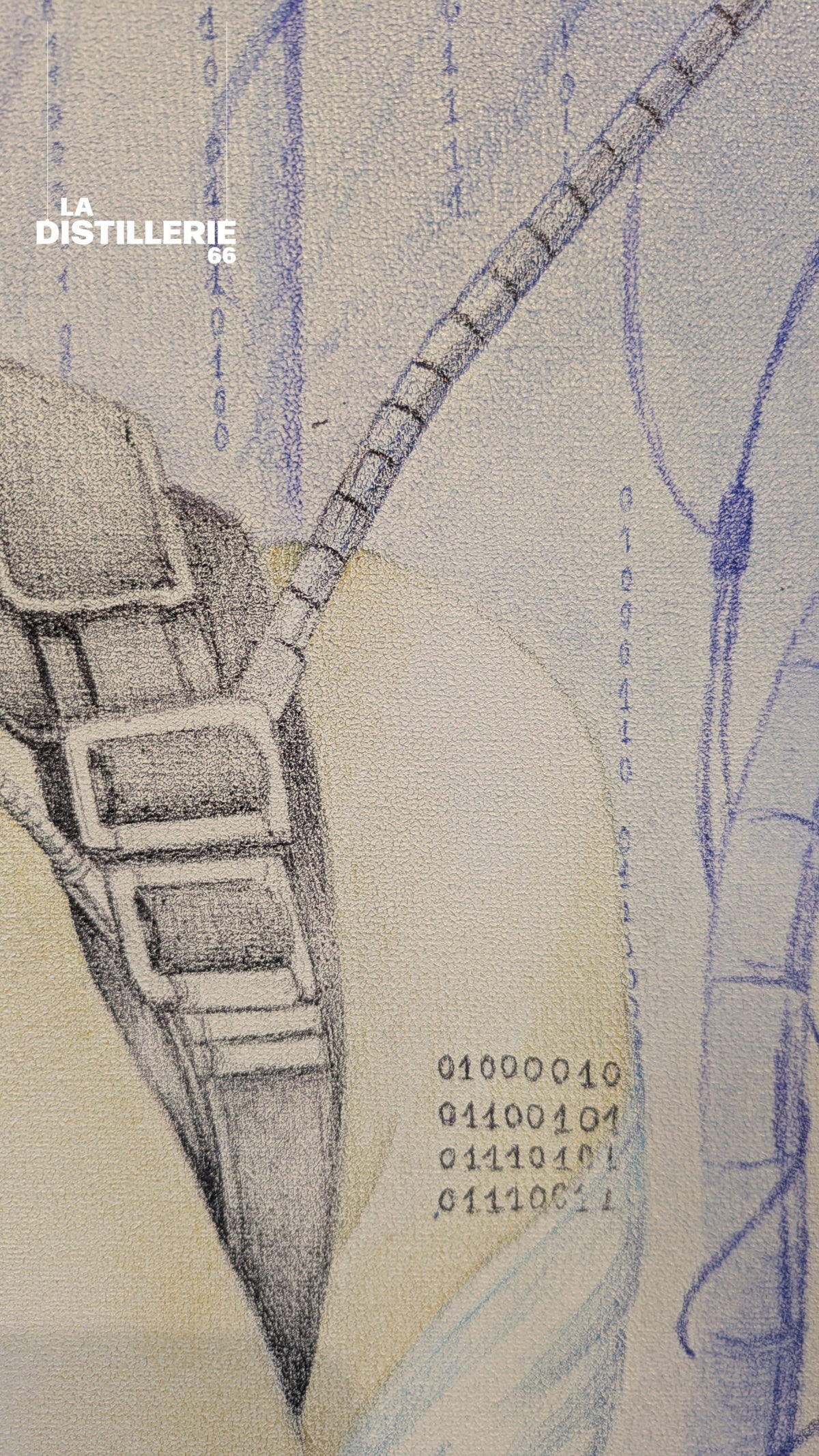 Toile Cyber de Beus — technique expérimentale à l’encre de stylo Bic
