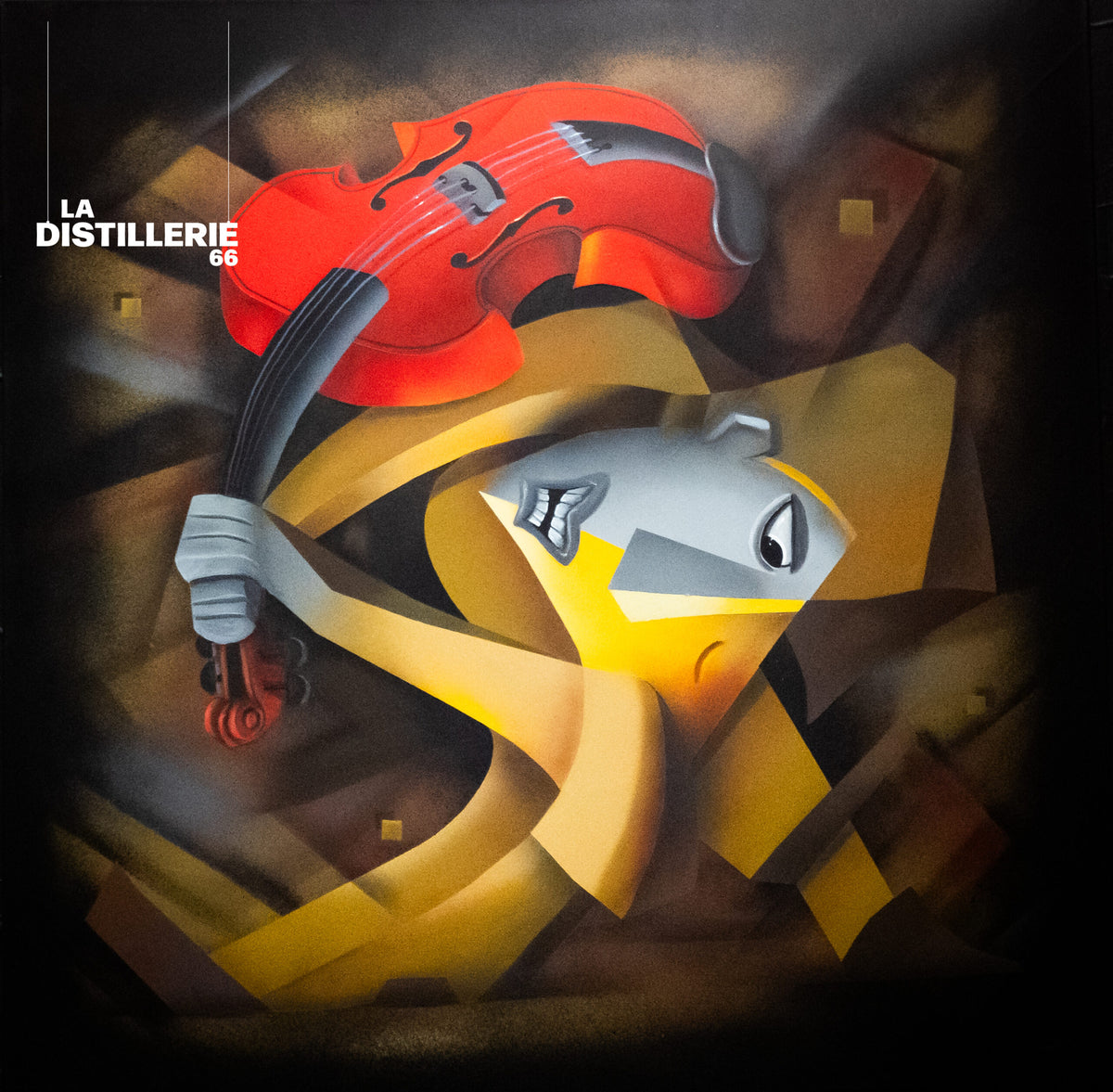 Furieux — œuvre originale de Roko au spray et à l’acrylique sur toile, street culture et cubisme
