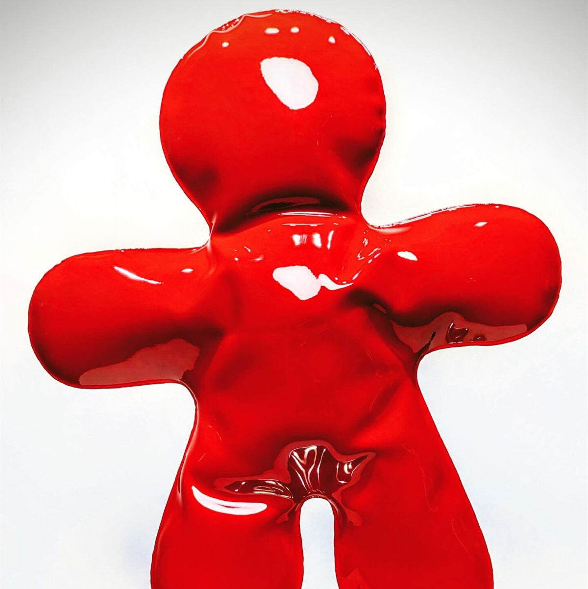 Œuvre en acier soufflé Petit Bonhomme rouge de Henri Iglesis — sculpture contemporaine