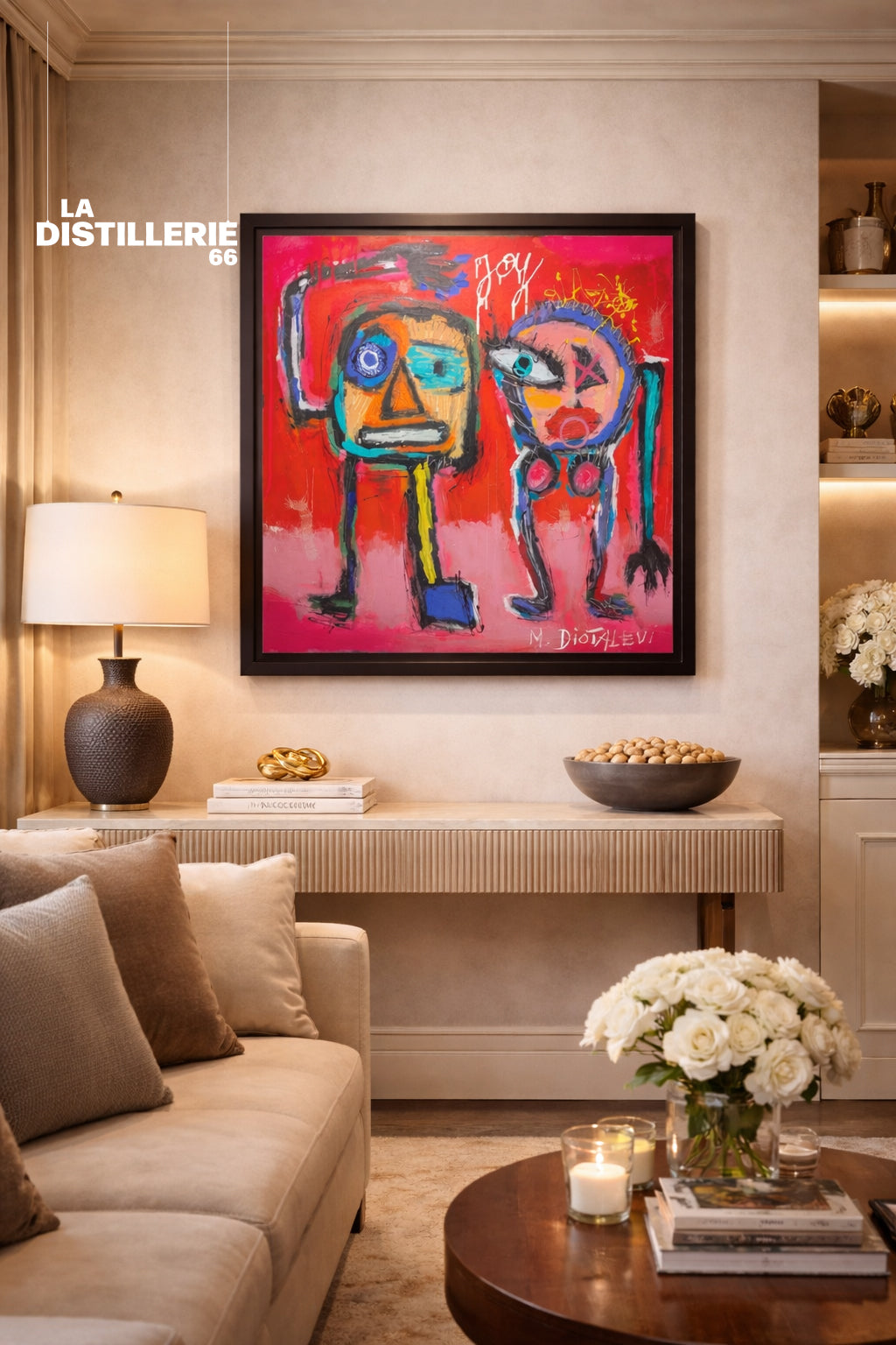 Joy — œuvre originale de Martine Diotalevi en technique mixte, peinture contemporaine entre art brut et Pop Art
