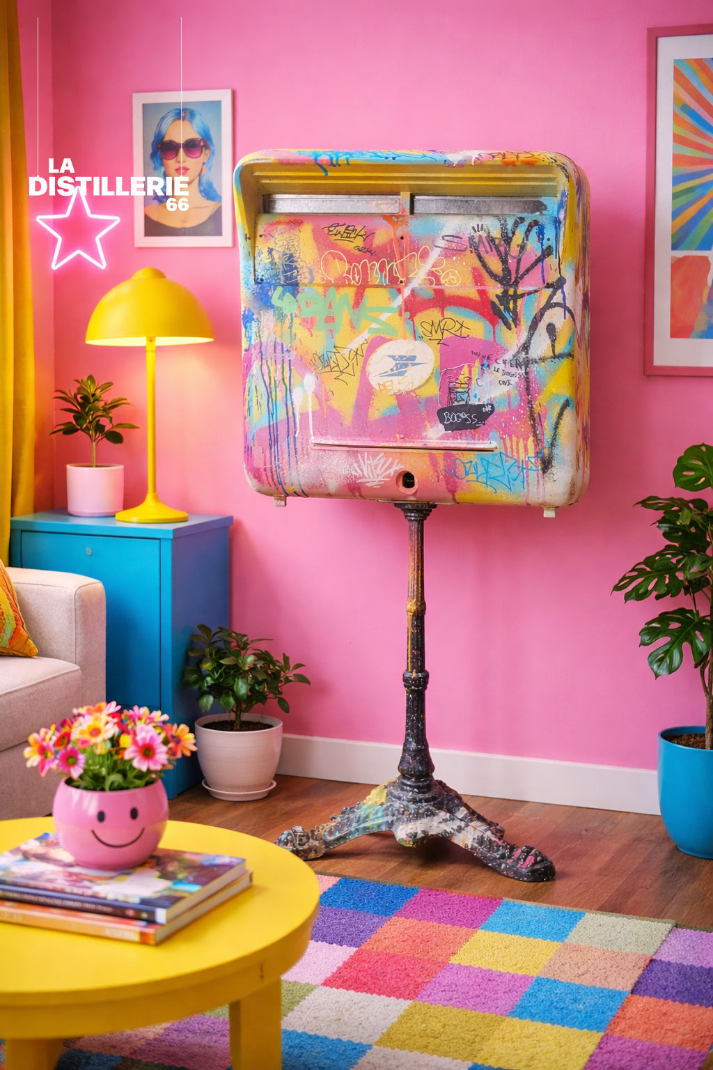 Mail Box — œuvre originale de Faki et One Siker au spray et à l’acrylique sur boîte aux lettres