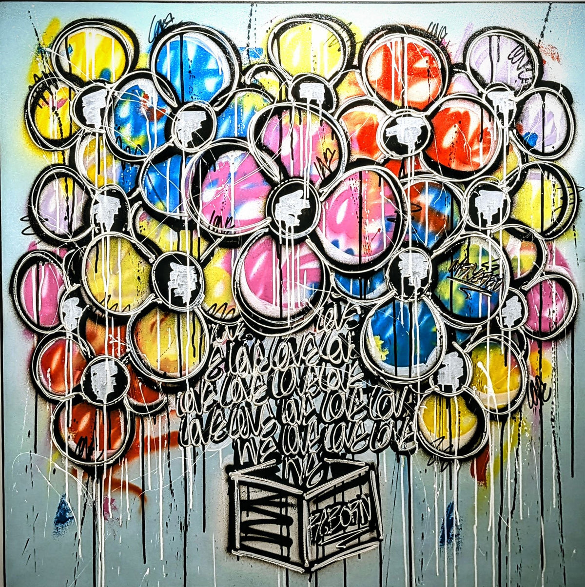 Reborn — œuvre originale de Mr Yerro au spray et à l’acrylique sur toile, art contemporain
