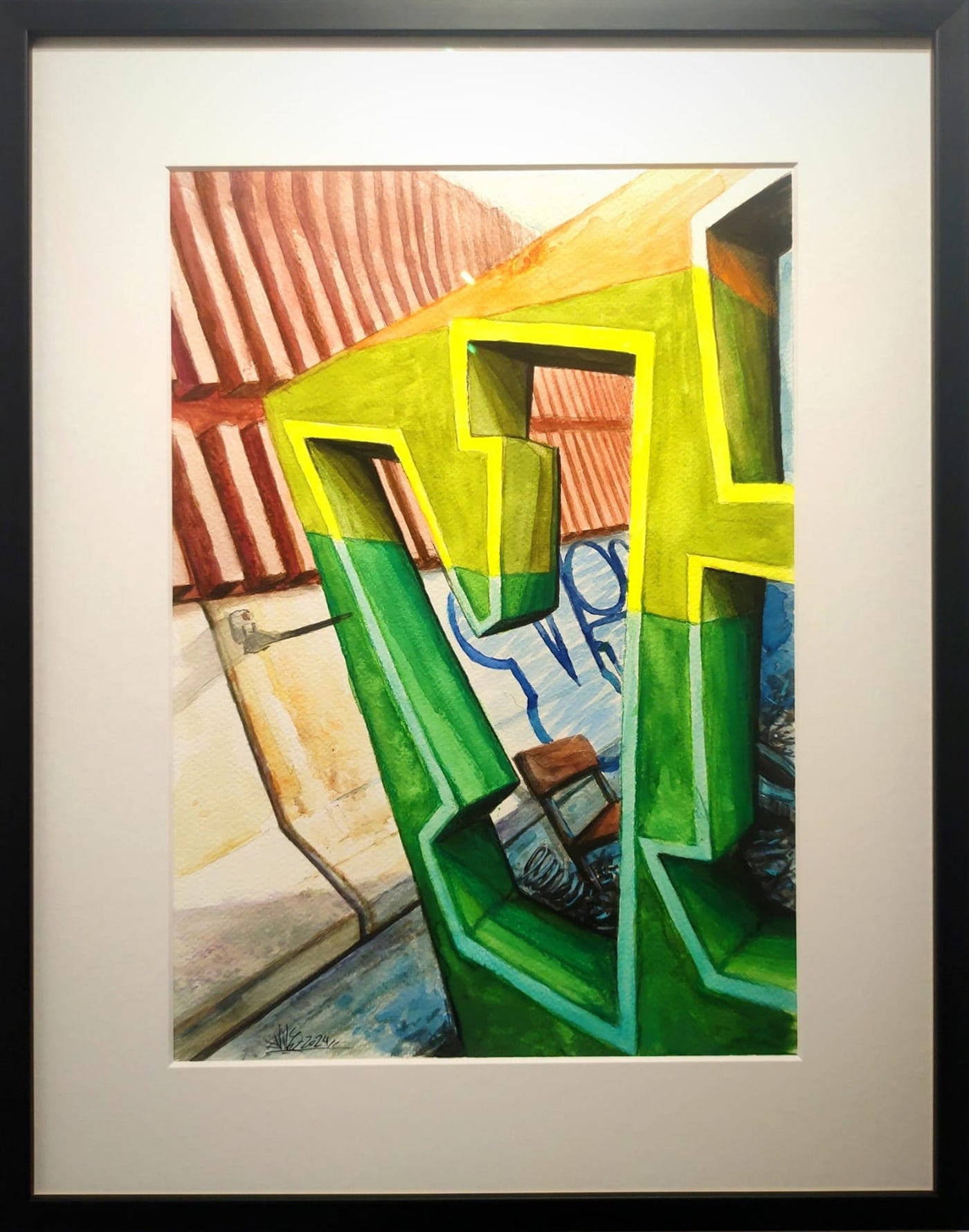 Œuvre Graffiti Rising par Vile — street art sur papier multi-technique et photographie de fresque
