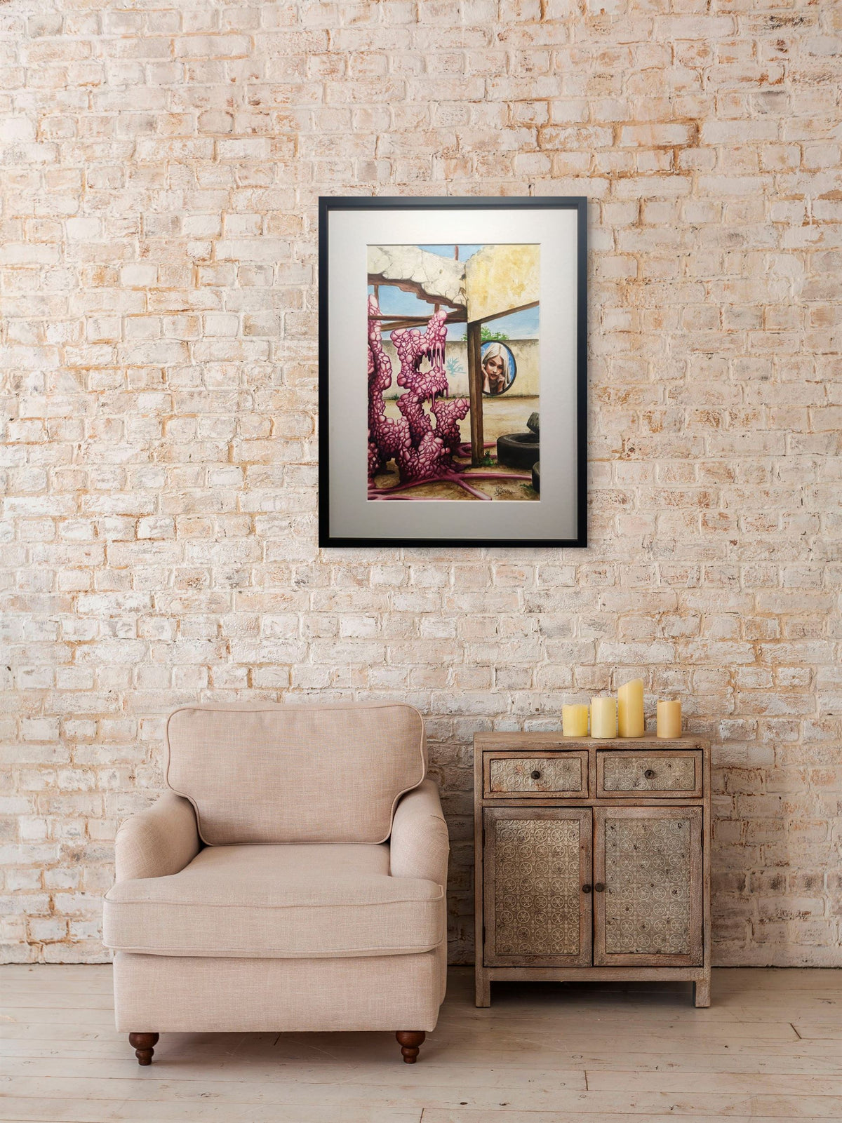 Beauty & The Beast de Vile — aquarelle contemporaine issue de l’univers du graffiti et de l’art urbain
