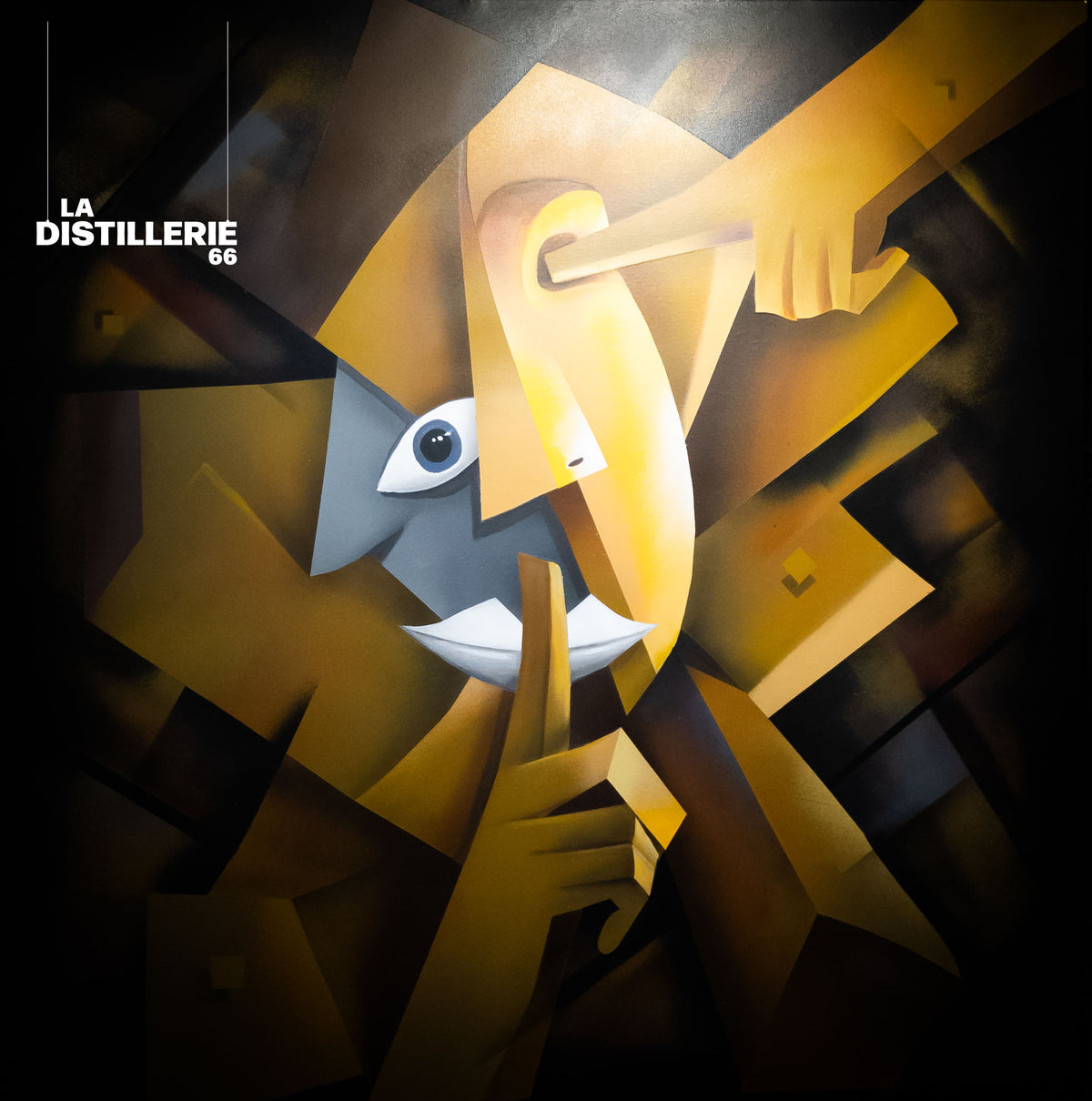 Silence — œuvre originale de Roko au spray et à l’acrylique sur toile, street culture et cubisme