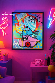 Dirty Rotten Scoundrels — œuvre originale de Faki au spray et à l’acrylique sur plexiglas, street art contemporain