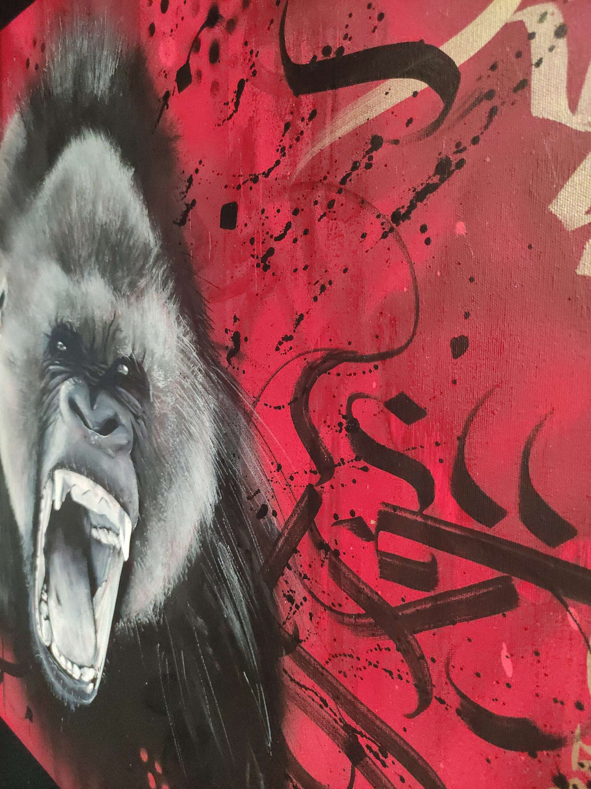 Angry Gorilla par Katz — art urbain animalier et calligraphie contemporaine