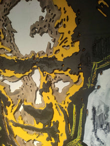 Thomas Vinas — Clint, œuvre contemporaine en découpes et superpositions / peinture