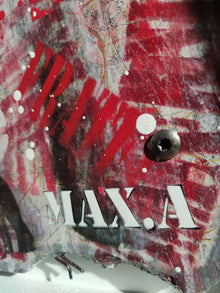 Œuvre de Maxime Andriot Marianne Fragment #2 — collage, transfert, pochoirs et peinture contemporaine