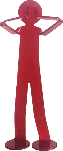 Sculpture Flexo Shoot H150 de ZED — personnage Flexo XXL rouge translucide