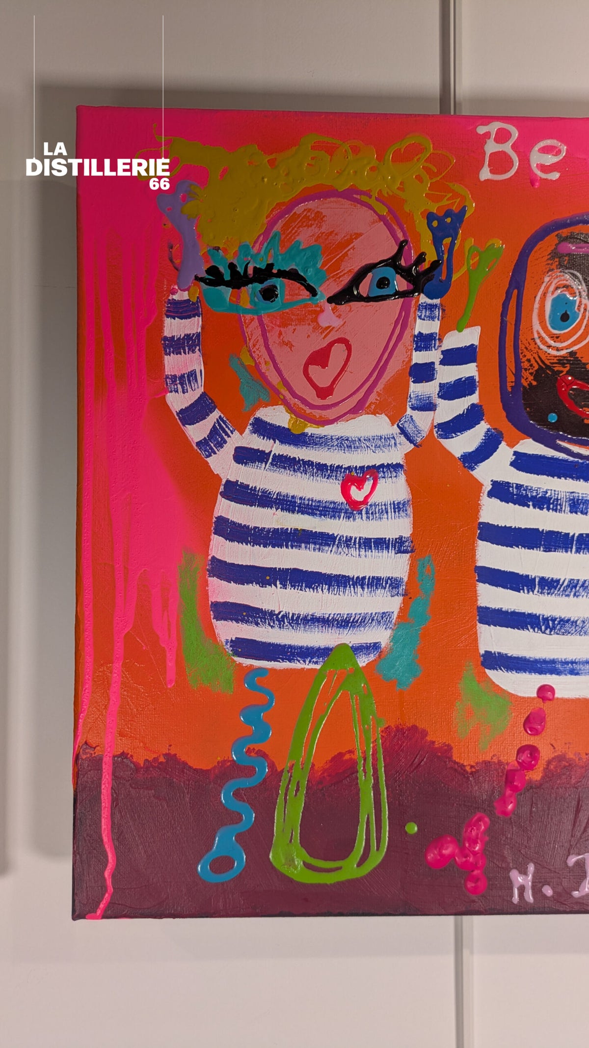 Martine Diotalevi — Be Happy, œuvre picturale contemporaine en technique mixte