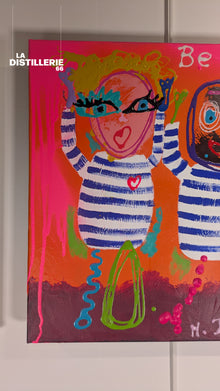 Martine Diotalevi — Be Happy, œuvre picturale contemporaine en technique mixte