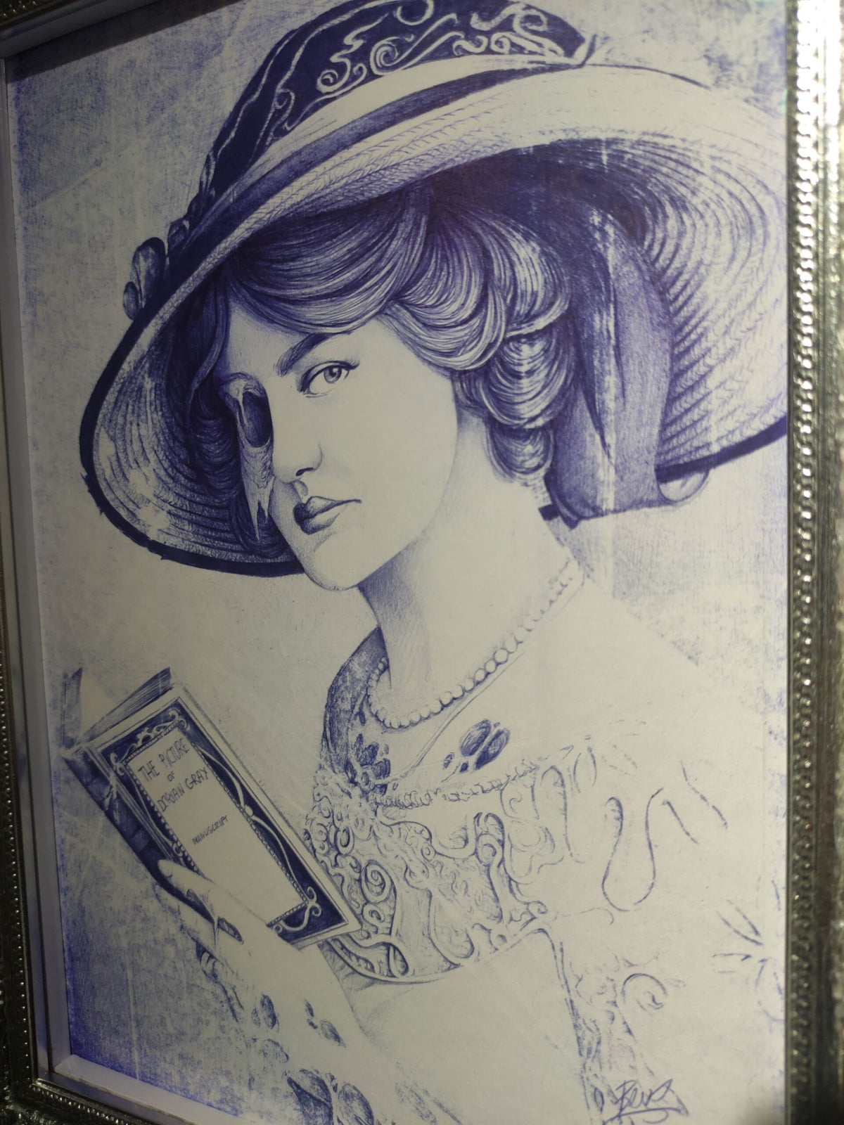 Dessin Cordélia de Beus — œuvre originale au stylo Bic sur papier et référence à Oscar Wilde