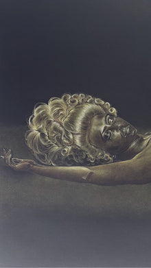 Escarpins — BEUS — détail du visage en filtre négatif