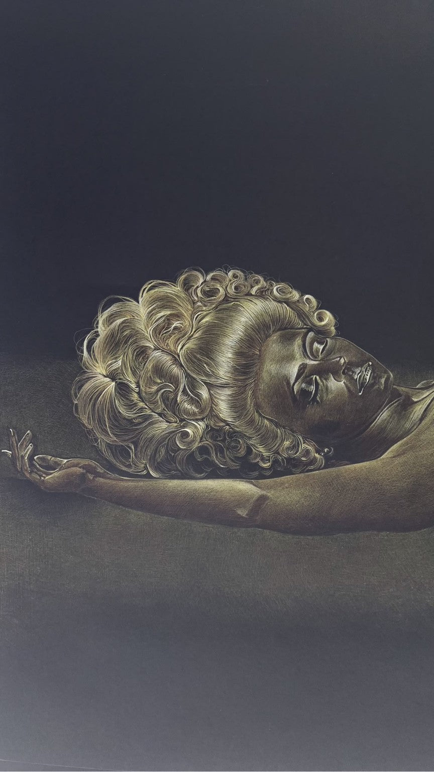 Escarpins — BEUS — détail du visage en filtre négatif