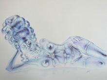 L’Attachante — BEUS — œuvre originale au stylo Bic bleu, Série Or