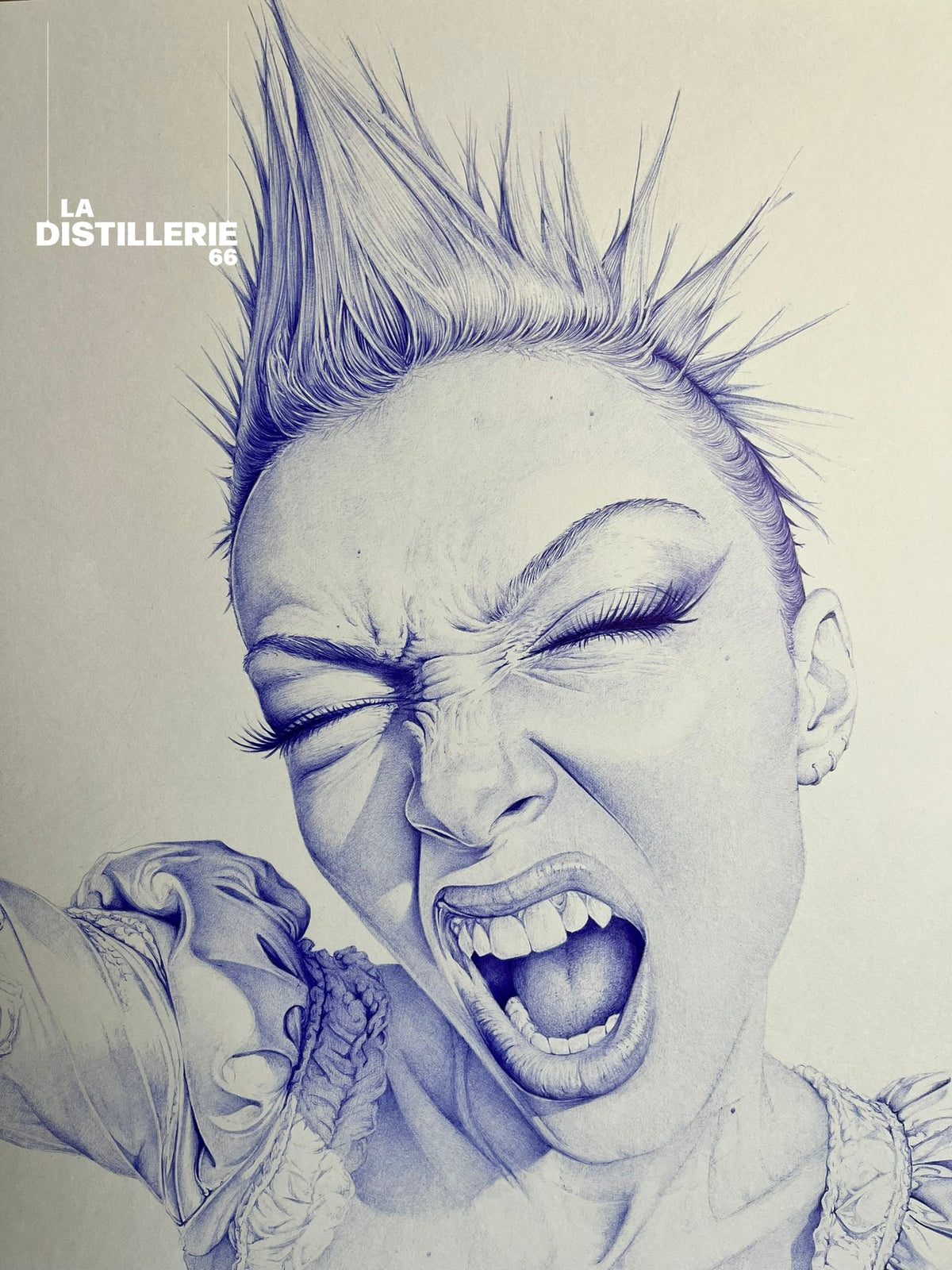 La Cantatrice — création de BEUS, artiste contemporain au stylo Bic — vue 6