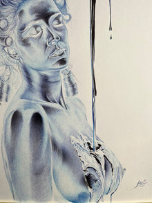 Le Bol Sein — BEUS — détail de la figure et du travail au stylo Bic bleu