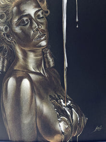 Le Bol Sein — BEUS — détail de la figure en tonalités or et bronze