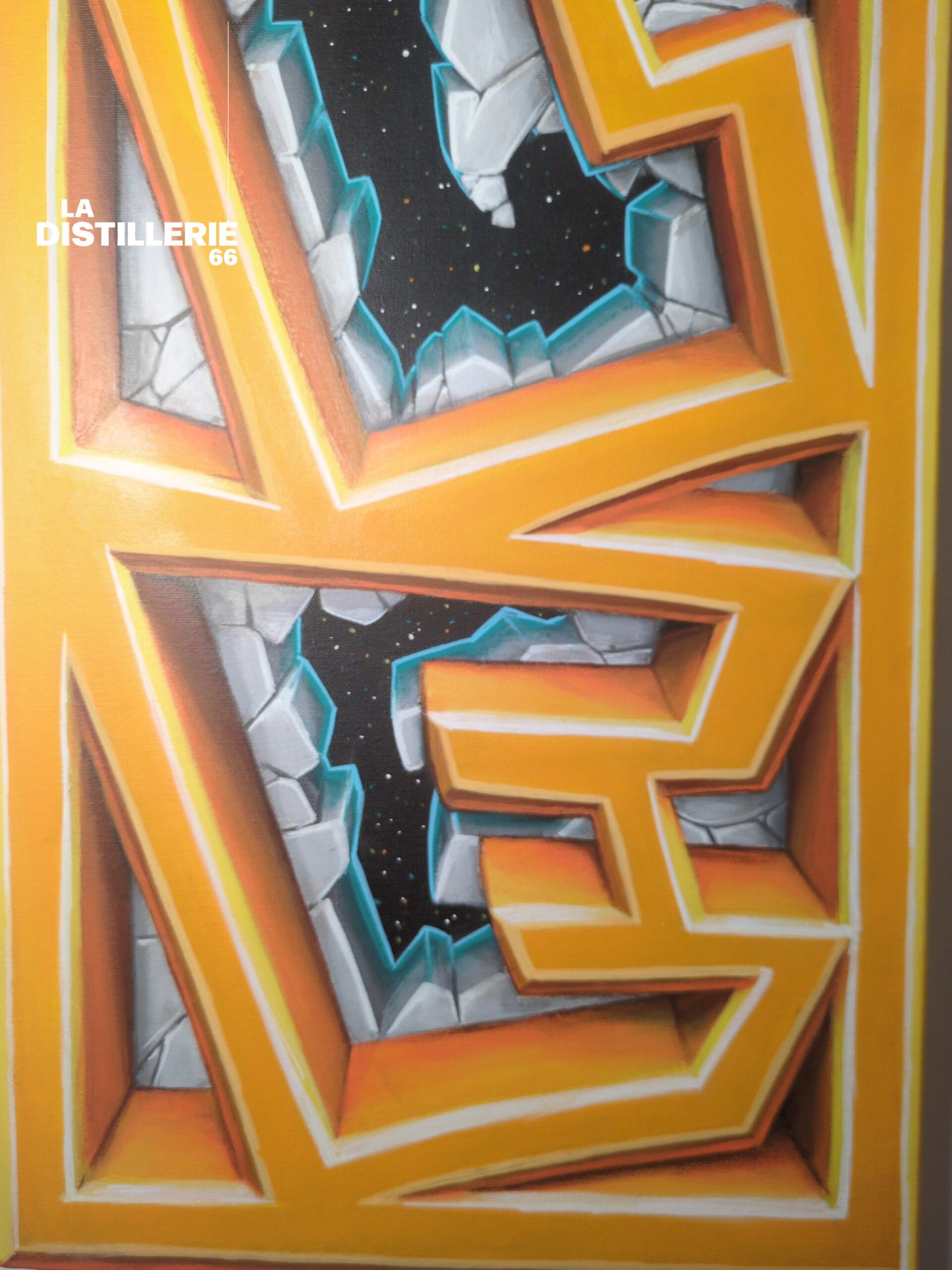 Vile — Beyond the Wall, peinture graffiti contemporaine au spray sur toile