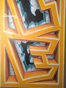 Vile — Beyond the Wall, peinture graffiti contemporaine au spray sur toile