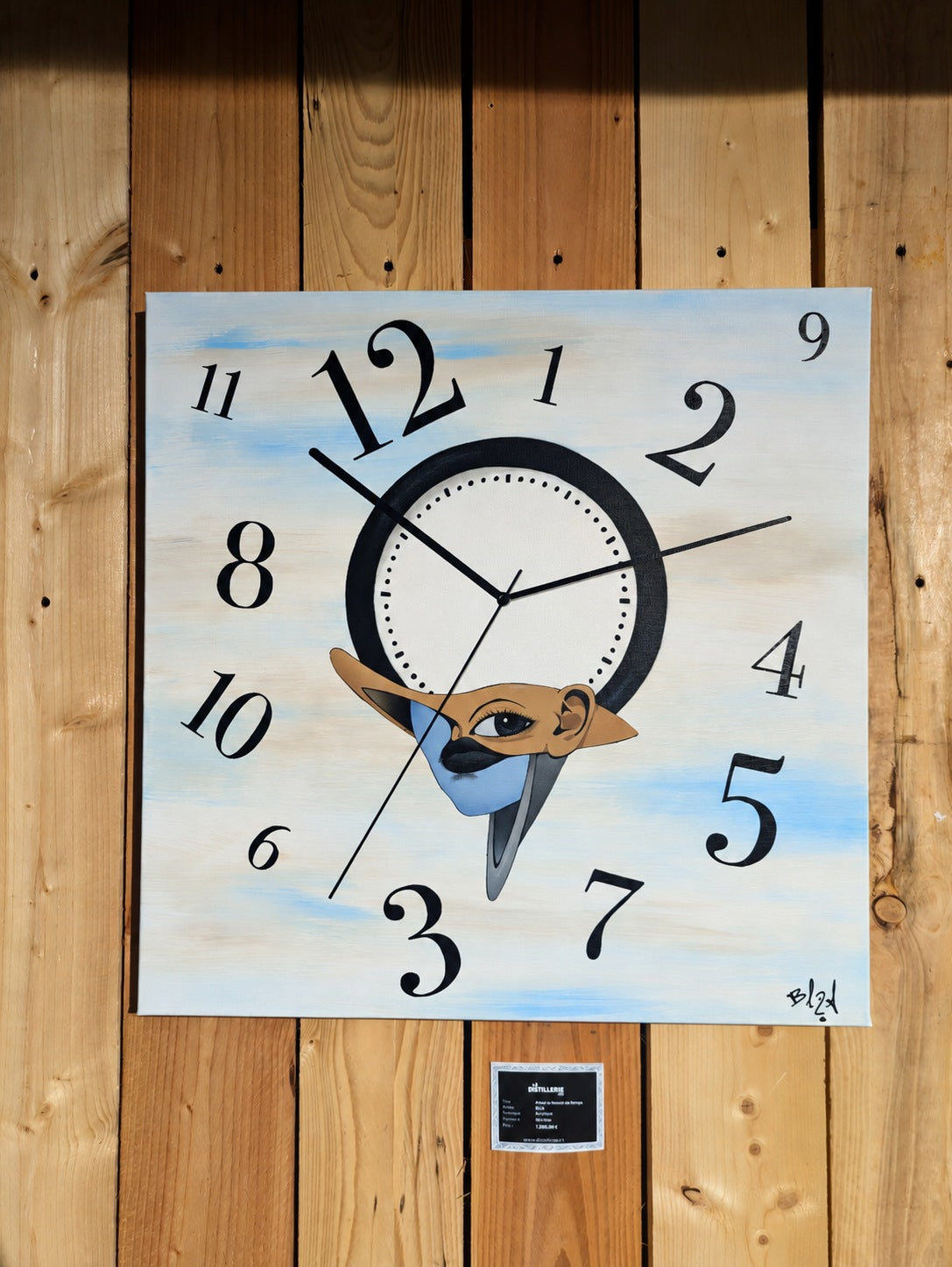 Perder La Nocion Del Tiempo — BL2A — vue de face du tableau à motif d’horloge et de visage