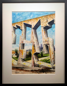 Œuvre City View par Vile — street art sur papier multi-technique et photographie de fresque