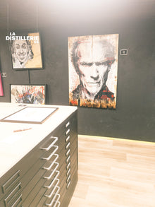 Clint par Maxime Andriot — Pop Art sur bois de peuplier