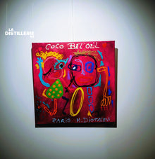 Œuvre Coco Bel Oeil par Martine Diotalevi — peinture en technique mixte, art brut et Pop Art