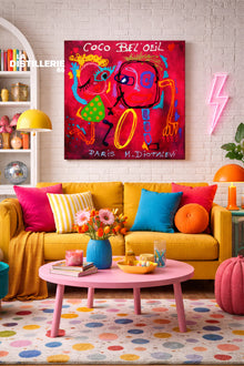 Coco Bel Oeil — œuvre originale de Martine Diotalevi en technique mixte, peinture contemporaine entre art brut et Pop Art
