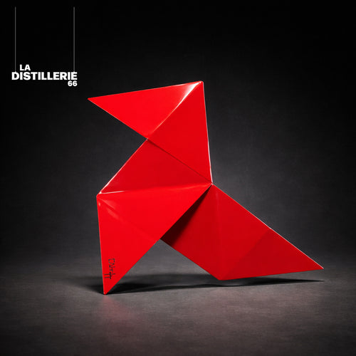 Cocotte #1 — sculpture contemporaine de David Cabrefigue en acier thermolaqué, inspirée de l’origami