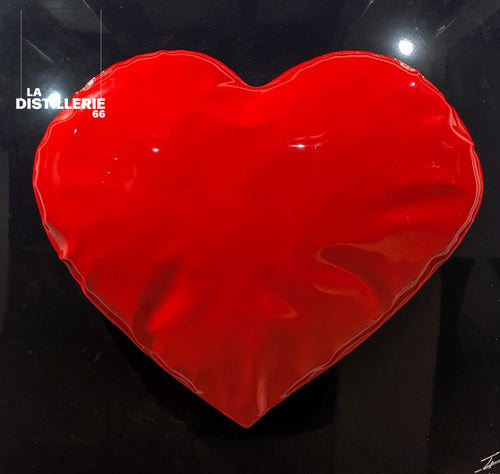 Cœur — œuvre originale de l’artiste Henri Iglesis en acier soufflé laqué, sculpture contemporaine