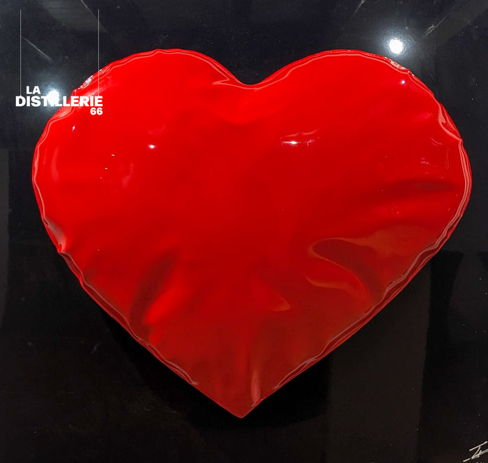 Cœur — œuvre originale de l’artiste Henri Iglesis en acier soufflé laqué, sculpture contemporaine