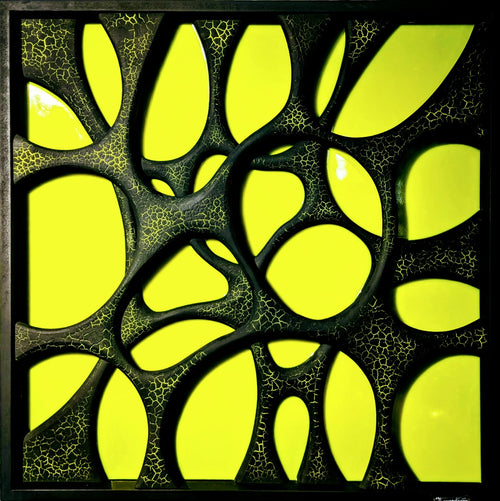 Cortex — œuvre originale de Thomas Vinas en bois et résine, tableau sculpture contemporain