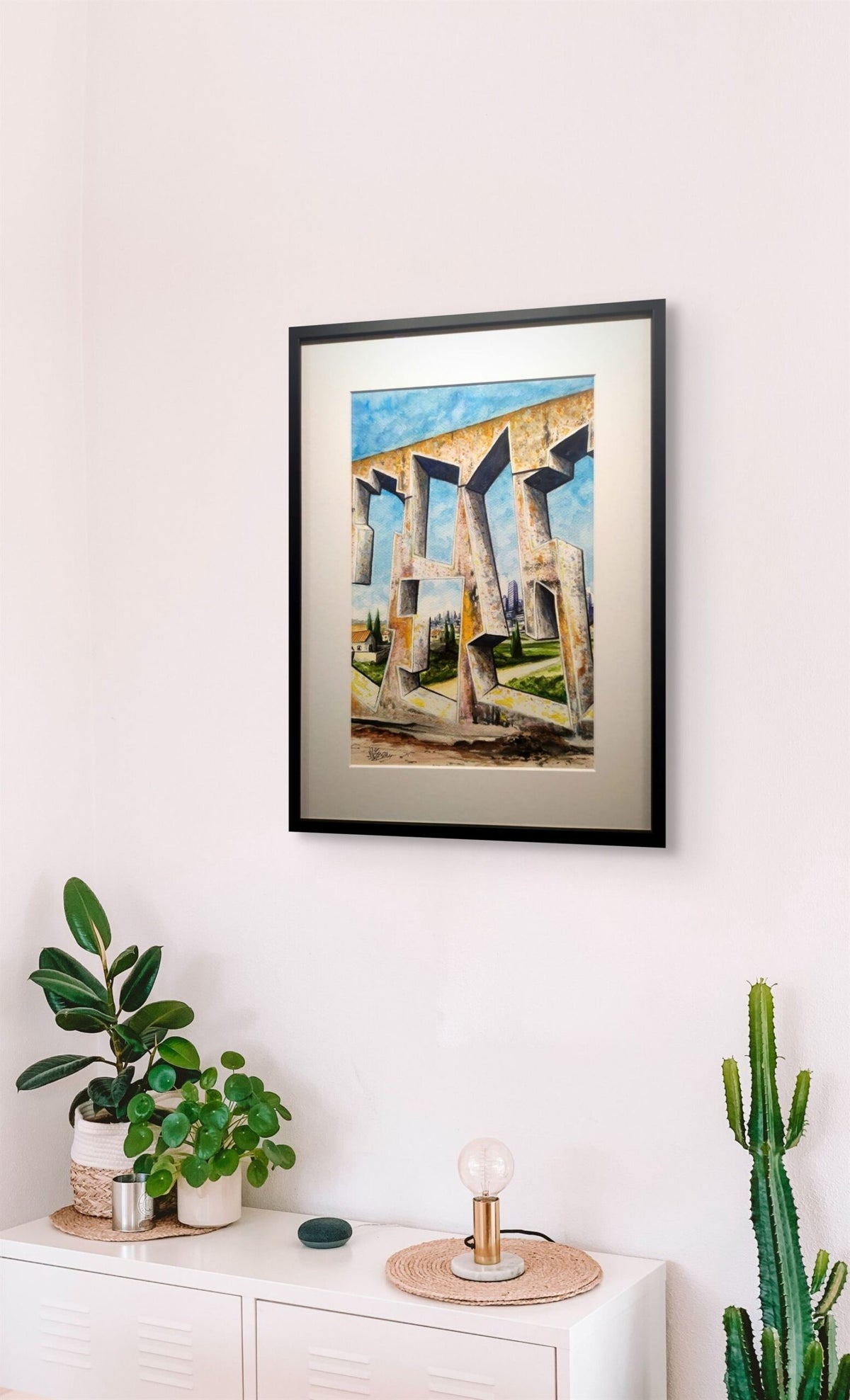 City View de Vile — aquarelle contemporaine issue de l’univers du graffiti et de l’art urbain