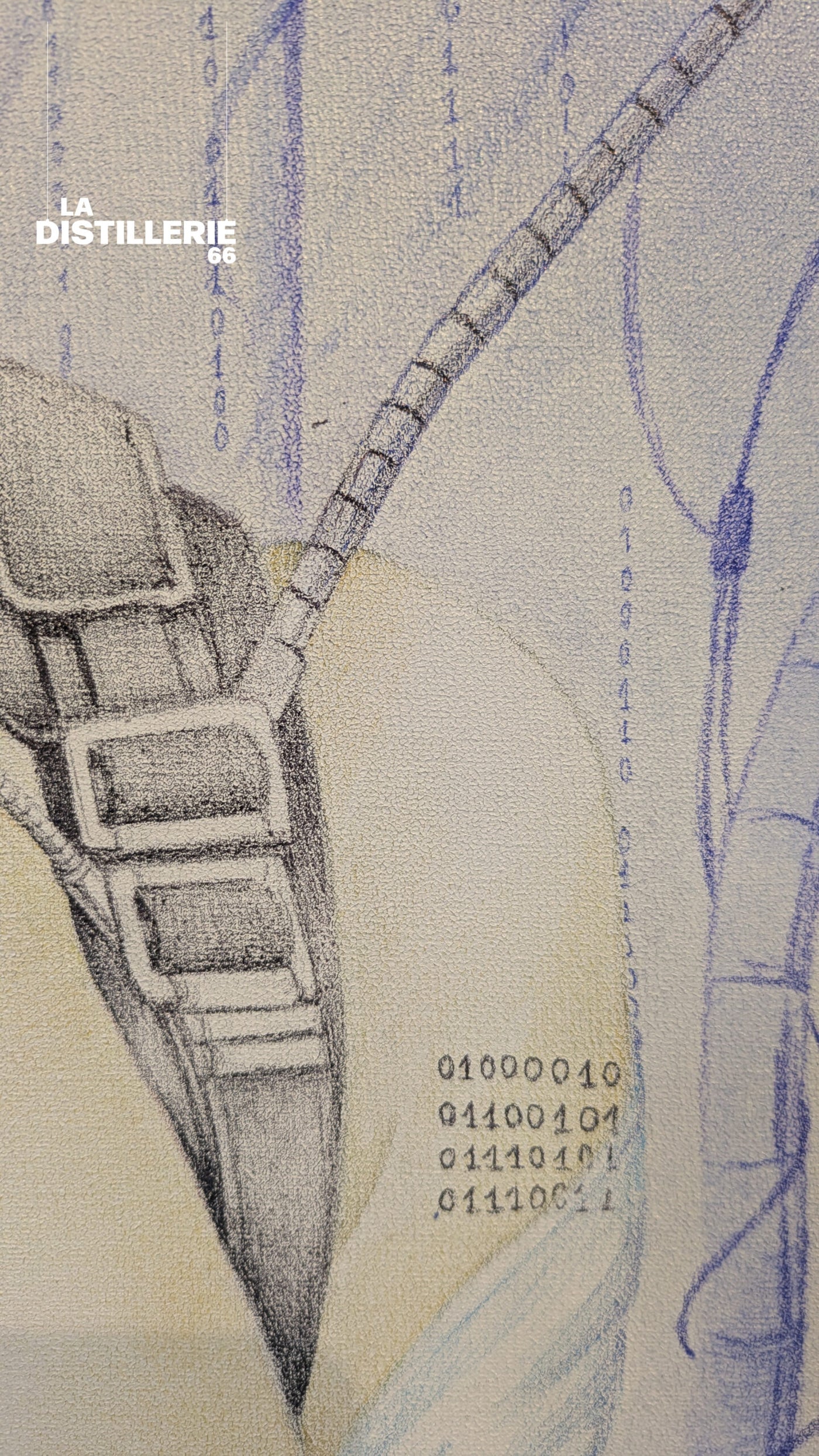 Toile Cyber de Beus — technique expérimentale à l’encre de stylo Bic