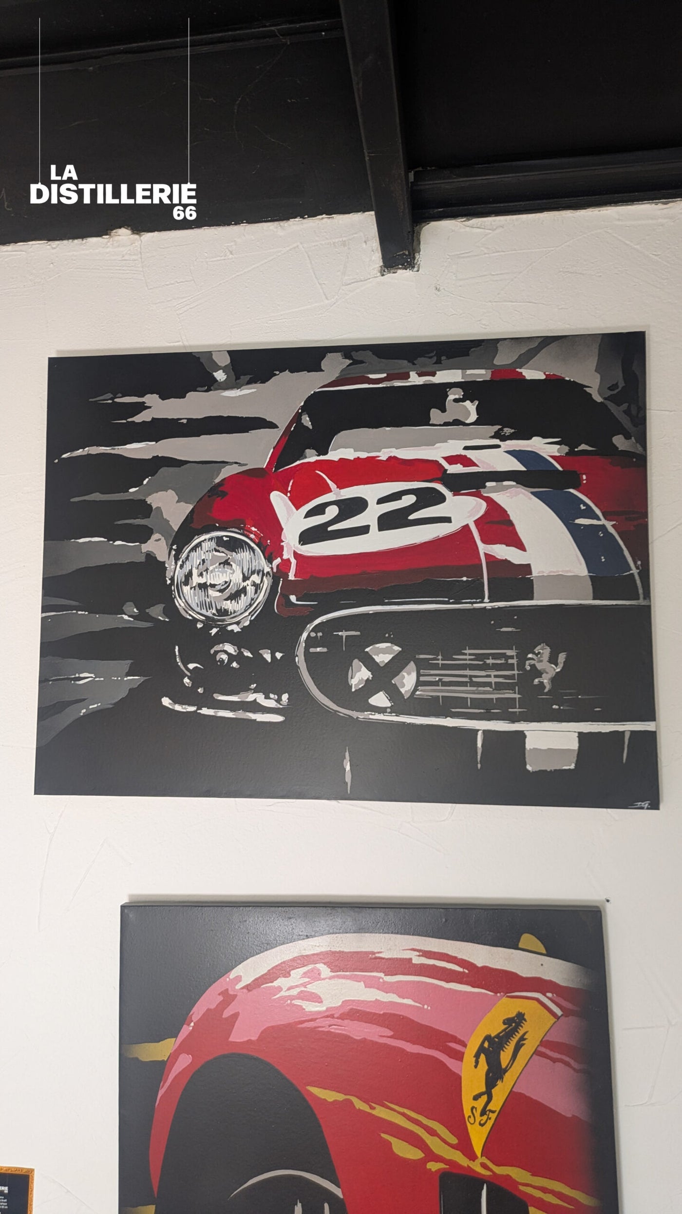 Daytona — peinture acrylique originale de Daddy Graff, Kustom Kulture automobile