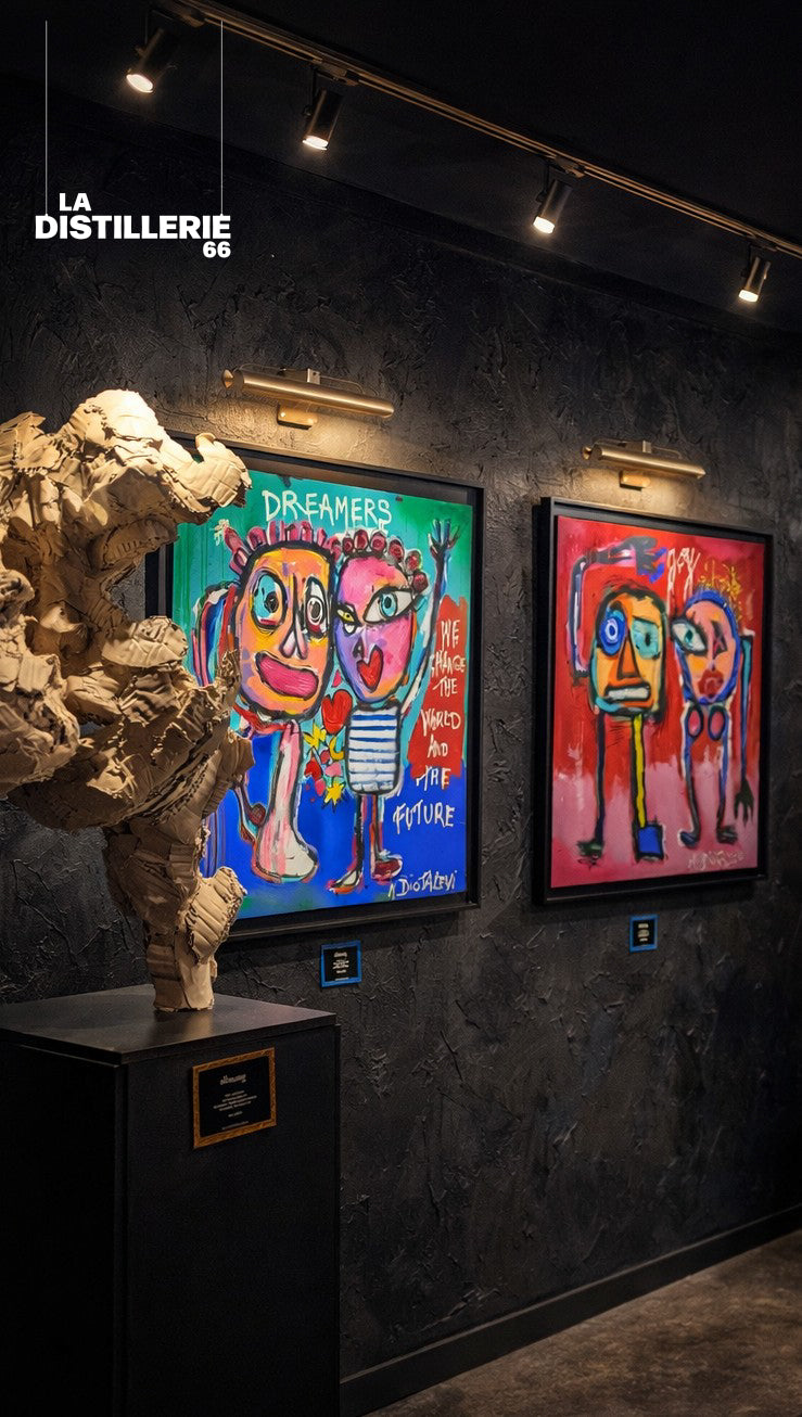 Œuvre de Martine Diotalevi Dreamers — tableau en technique mixte, art brut contemporain