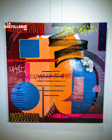 F-Volution par Faki — peinture urbaine en technique mixte sur toile