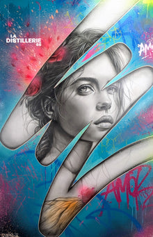 Femme forte de Pablito Mourer — art urbain contemporain sur toile sur chassis