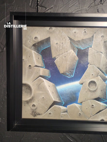 From the Moon to Earth — création de Vile au spray et à l’acrylique sur imitation béton