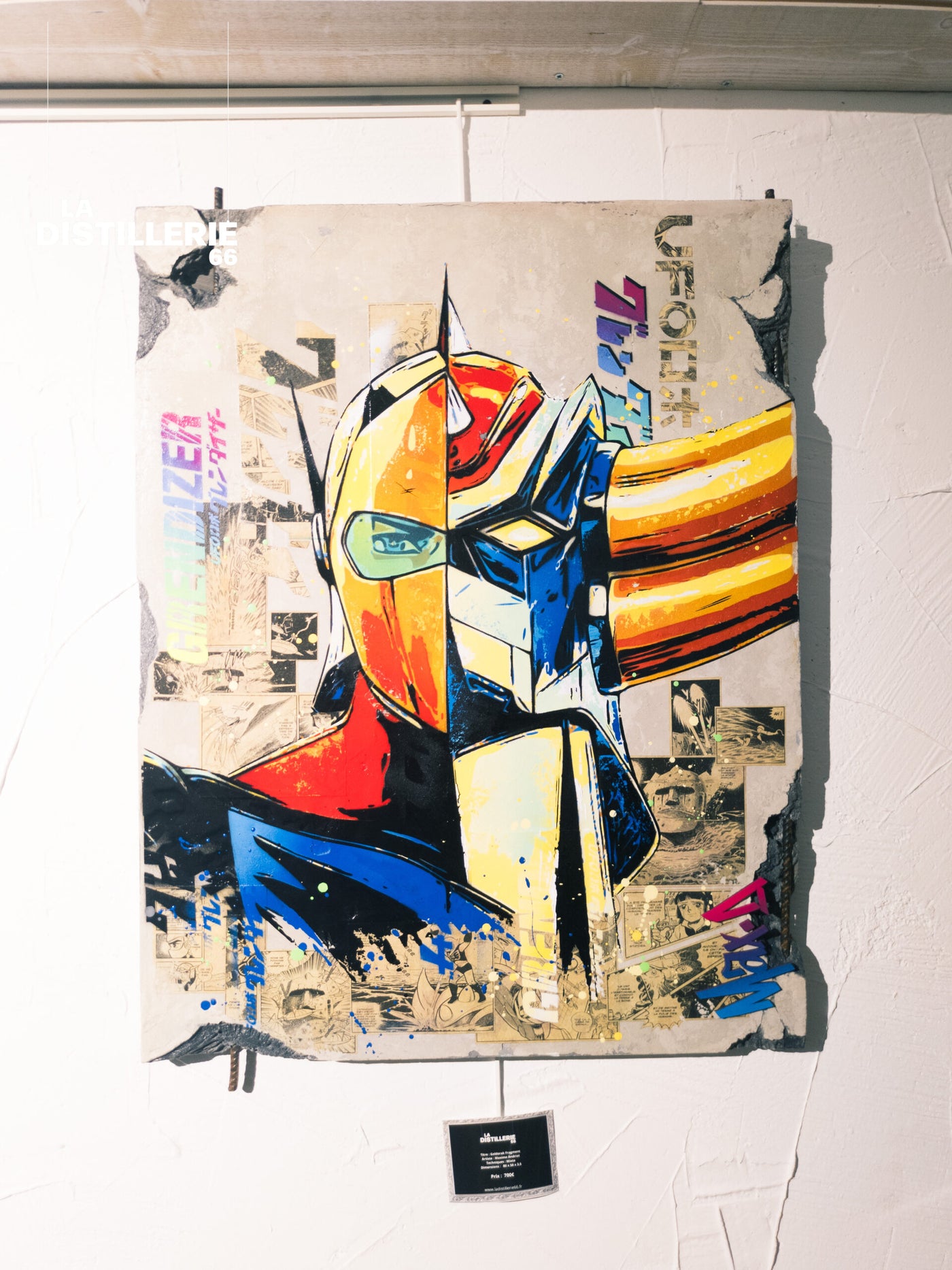 Œuvre Goldorak Fragment par Maxime Andriot — transfert, pochoirs, peinture et culture populaire