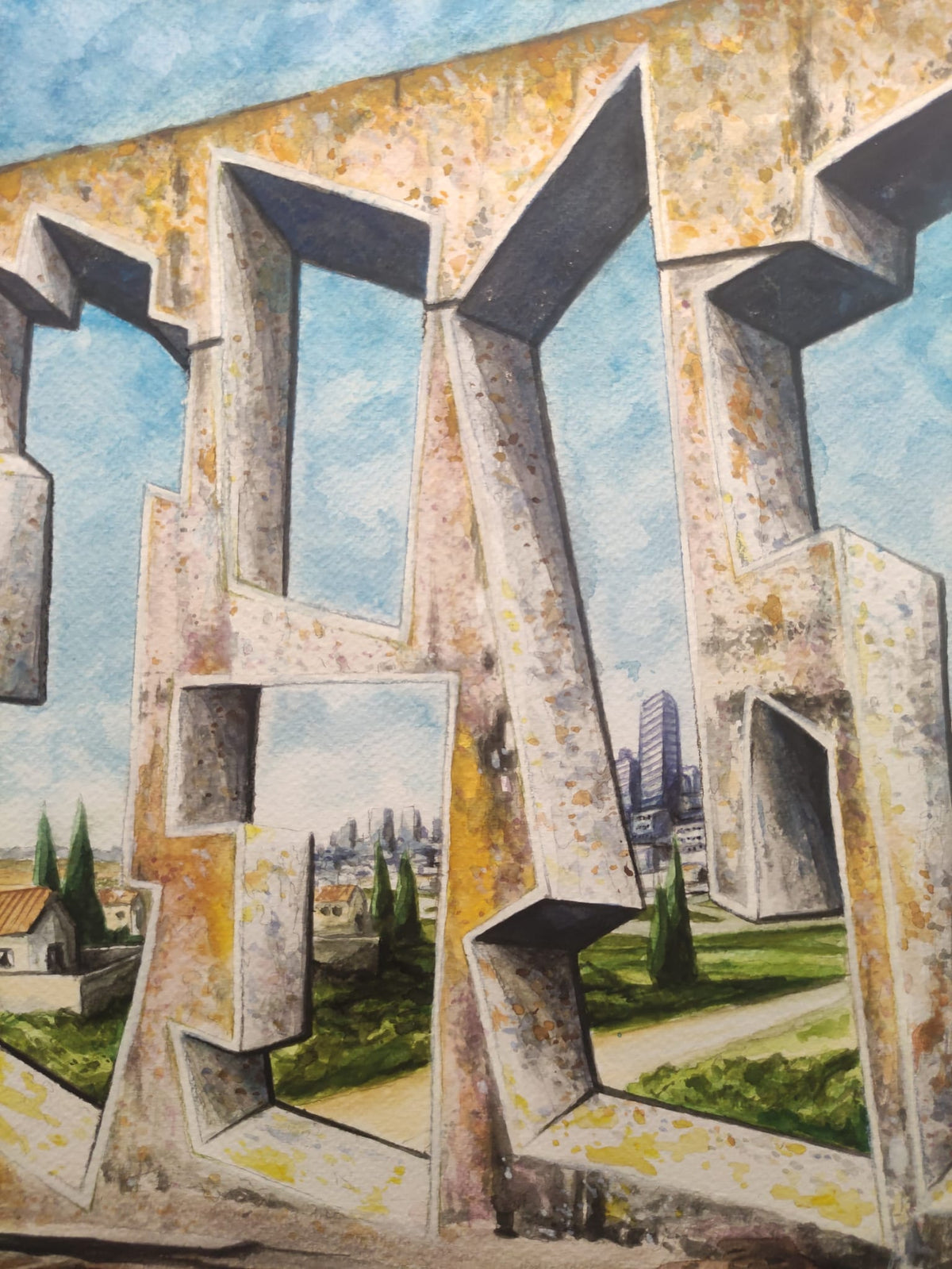 City View par Vile — art urbain contemporain et interprétation délicate d’une fresque graffiti