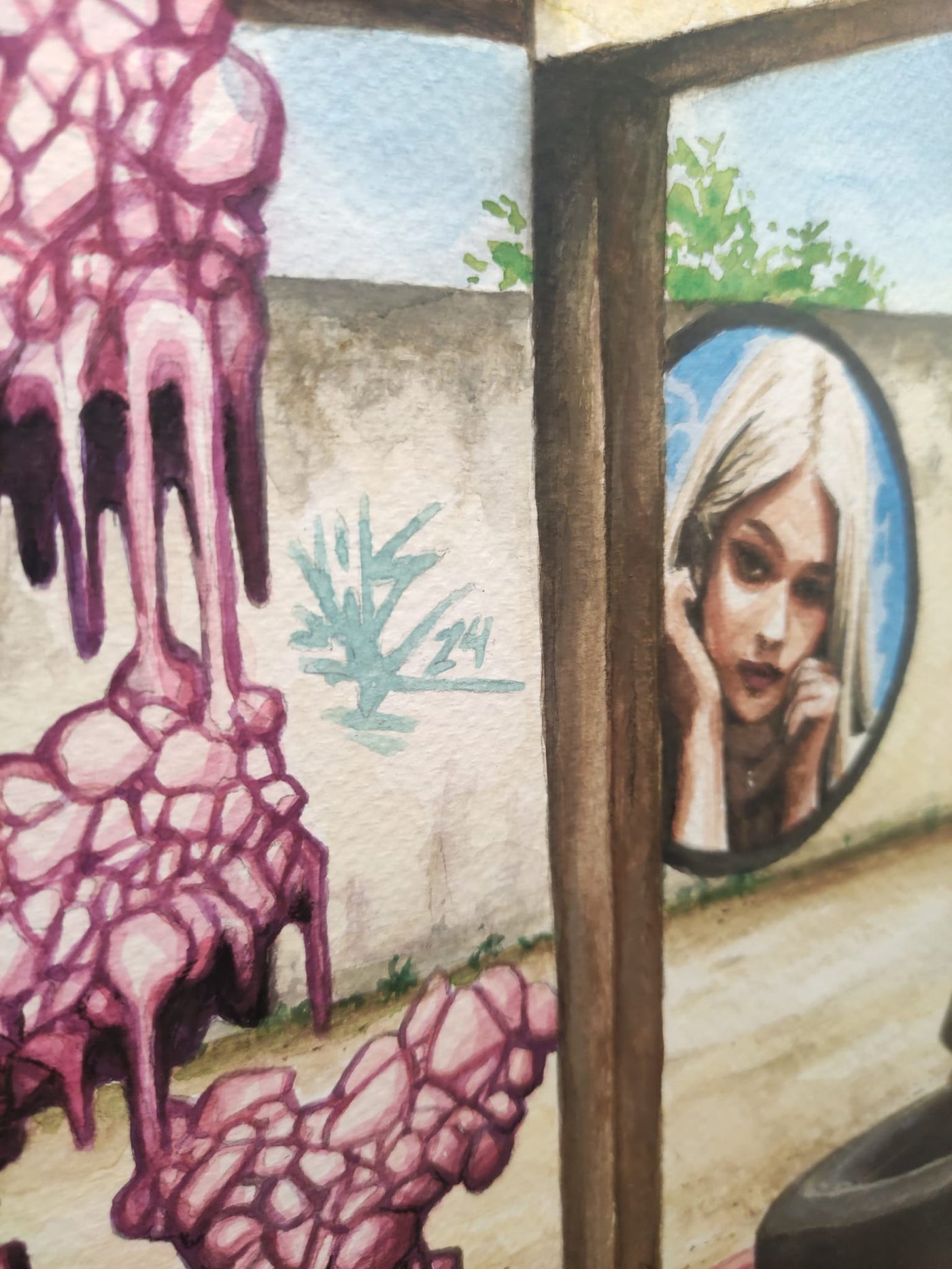 Beauty & The Beast — création de Vile entre graffiti mural, aquarelle et photographie