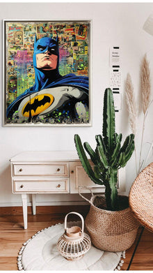 Burned Batman de Maxime Andriot — Pop Art contemporain autour de Batman sur bois